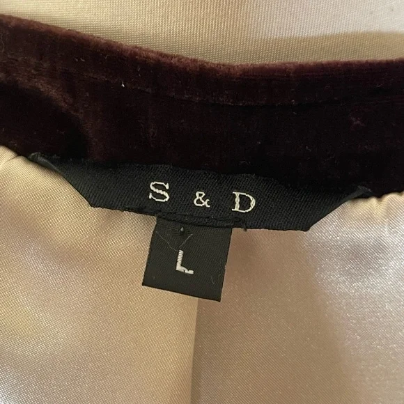 S & D Elegant Velvet Jacket in Rich Purple Sz L - Picture 3 of 4